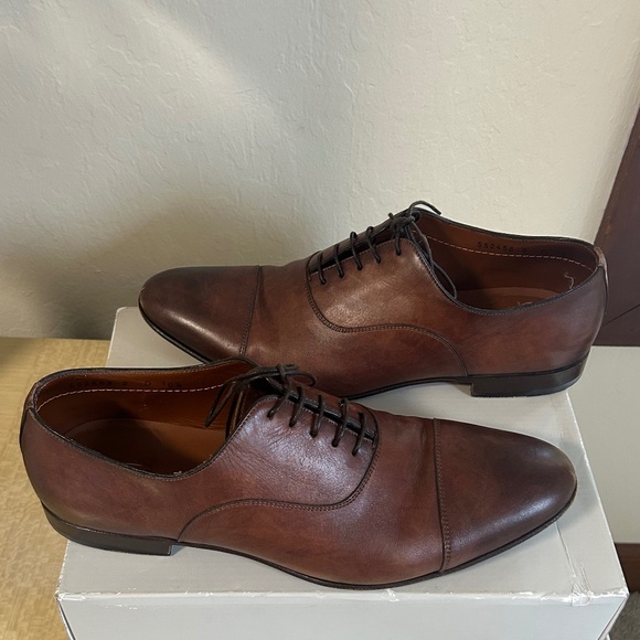 Santoni Darian Calfskin Leather Oxfords, Size 10.5 main image 6
